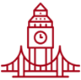 English Made Simple logo featuring a red London landmark.