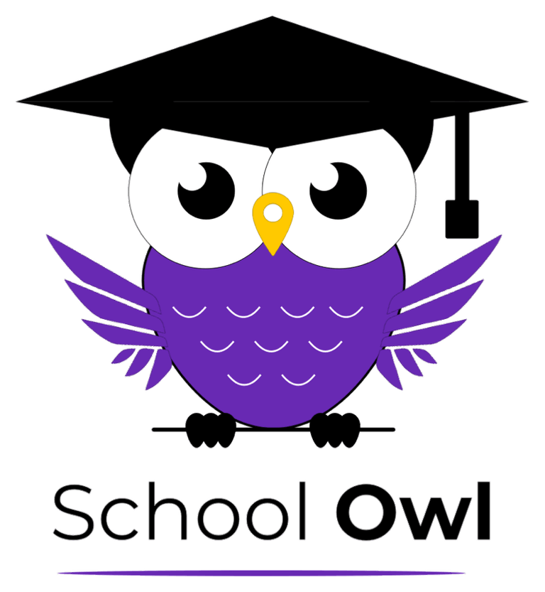 SchoolOwl logo featuring a purple owl in a graduation cap.
